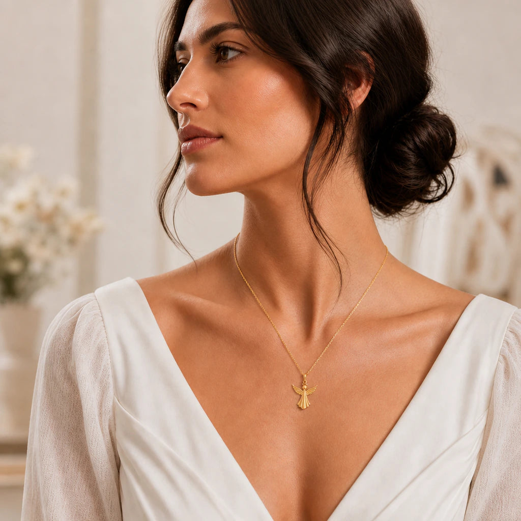 Angel pendant necklace in 925 sterling silver