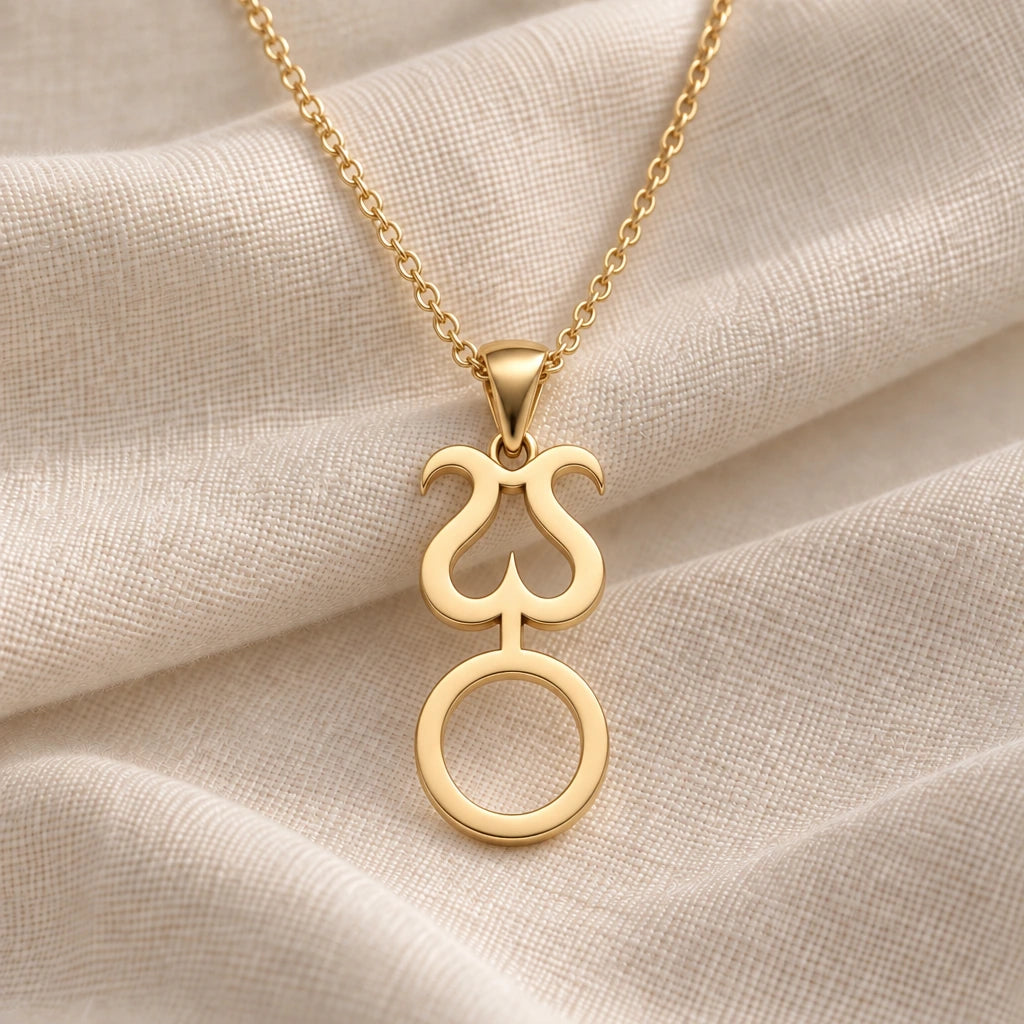 Mitra Asteroid Symbol pendant necklace in an 18k gold plated finish