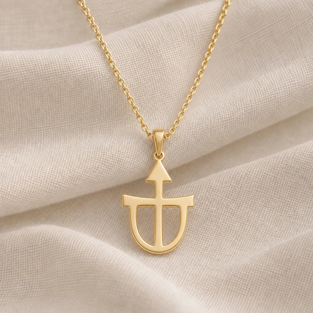 Teutonia Asteroid Symbol pendant necklace in an 18k gold plated finish