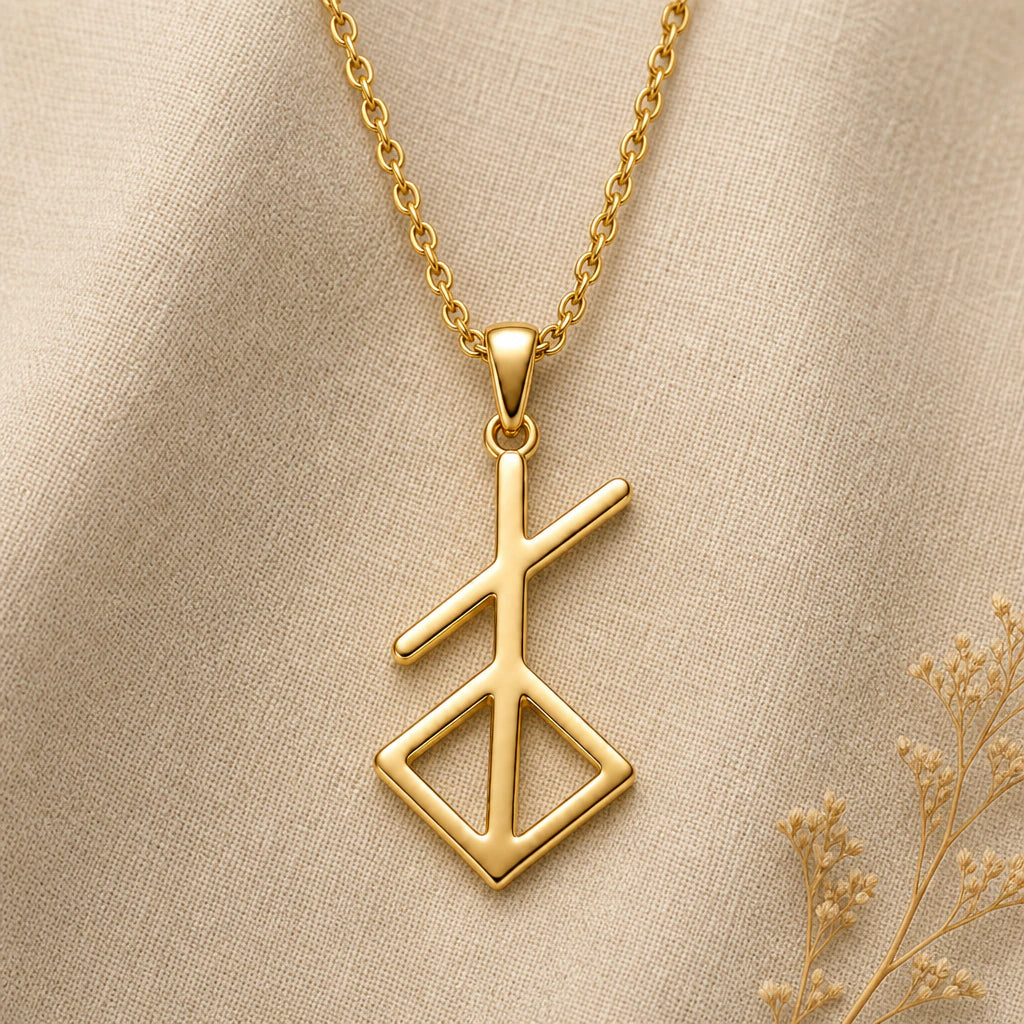 Norse Renewal Symbol Pendant Necklace in 18k gold plated sterling silver
