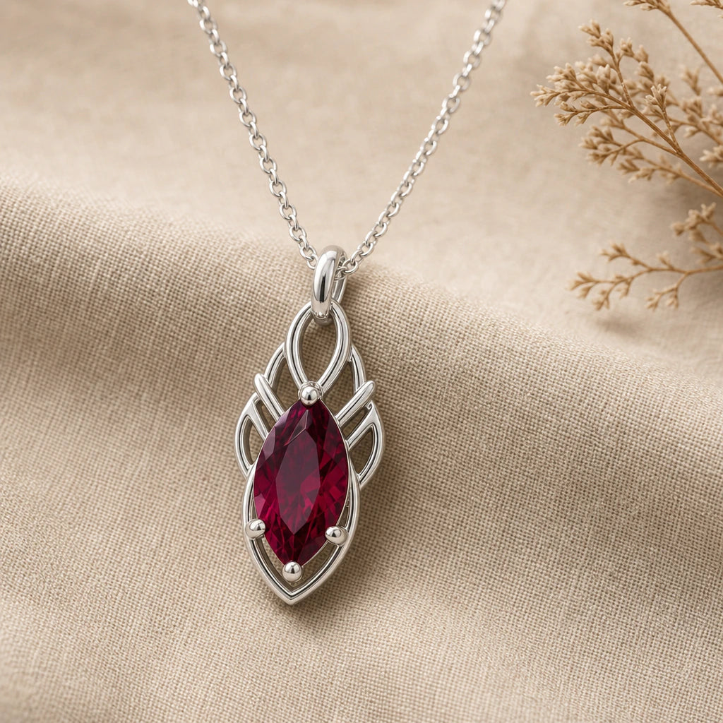 Elven Spire Birthstone Pendant Necklace in sterling silver