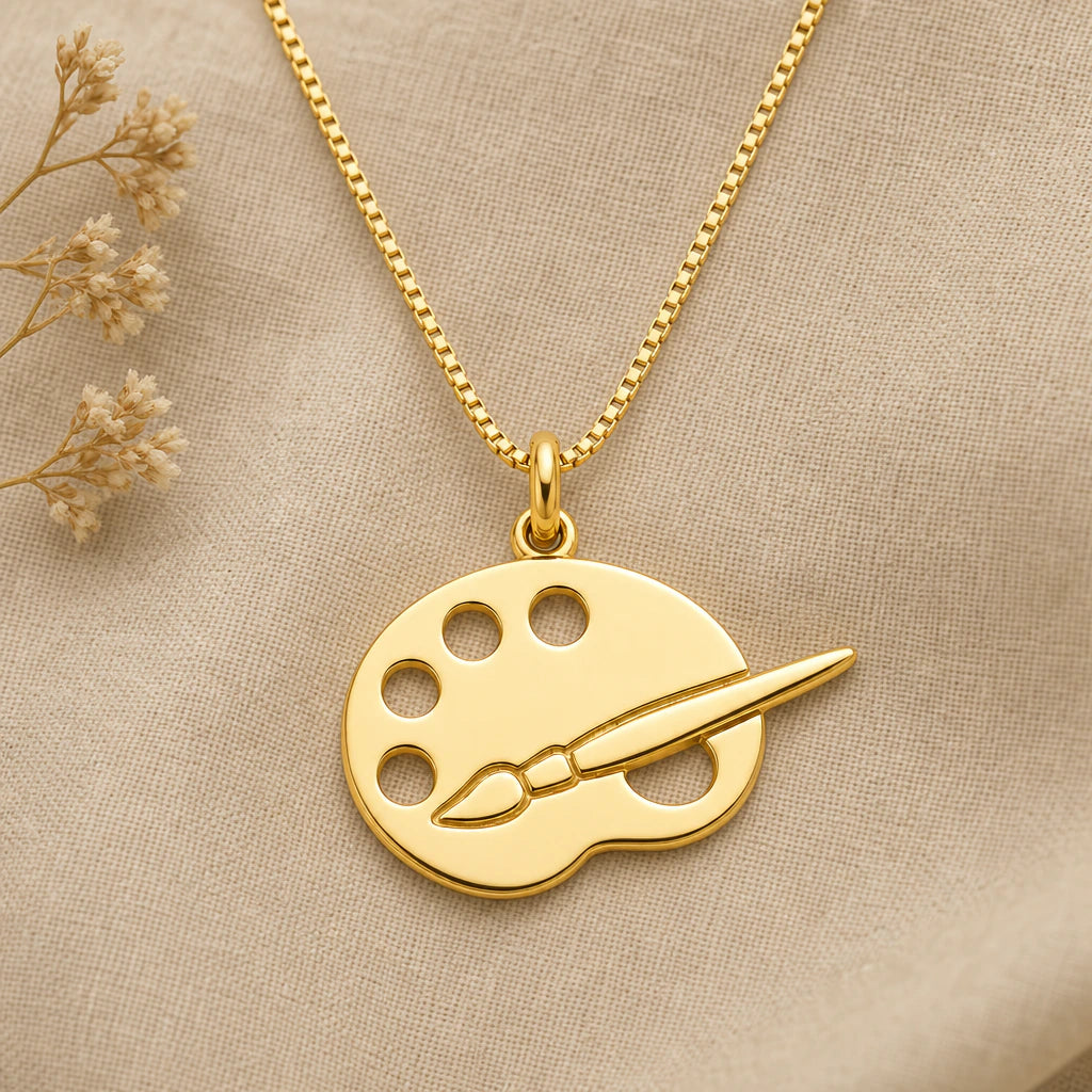 Artist Palette Pendant Necklace in 18k gold plated sterling silver