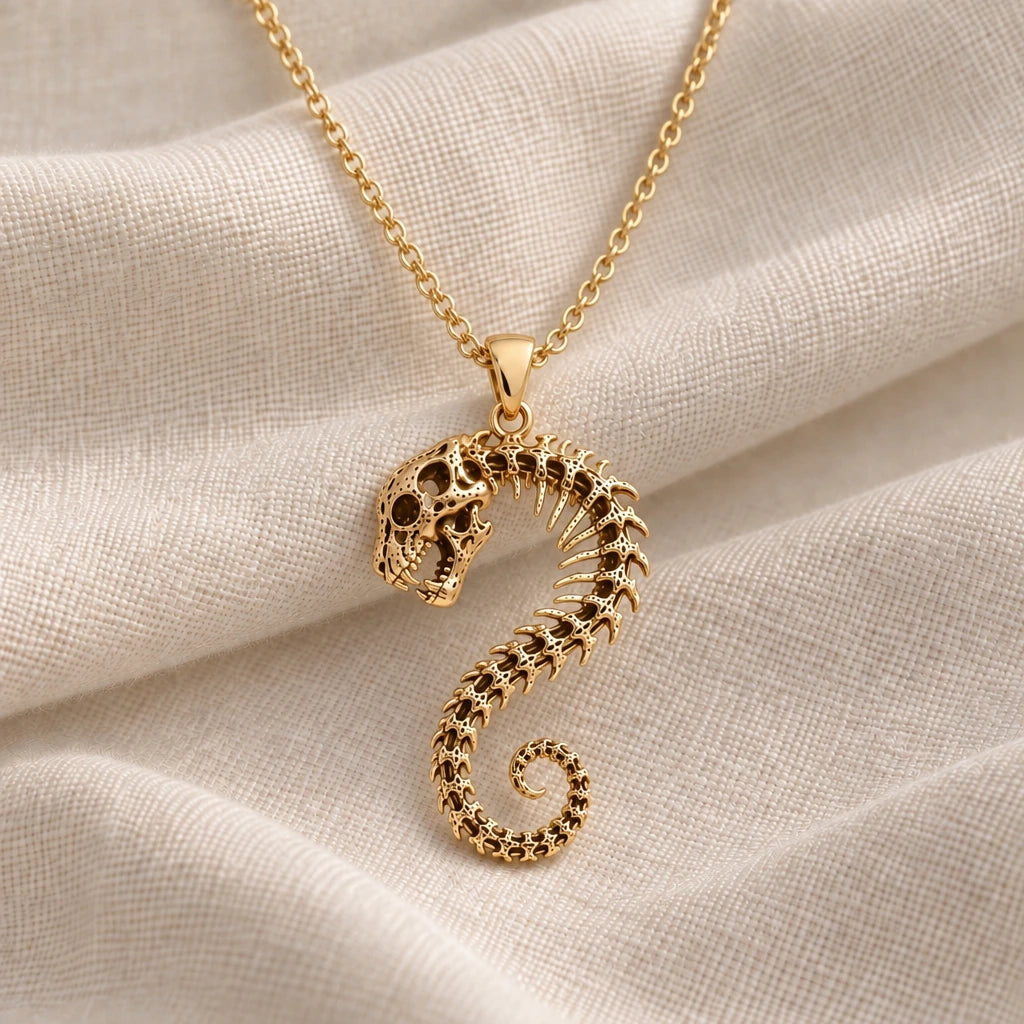Sacred Panther Relic pendant necklace in an 18k gold plated finish