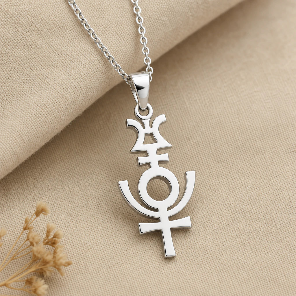 Serapis Symbol Pendant Necklace in sterling silver, second view