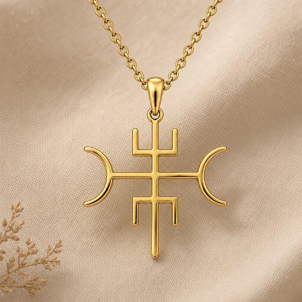 Nordic Protection Stave Pendant Necklace in 18k gold plated sterling silver