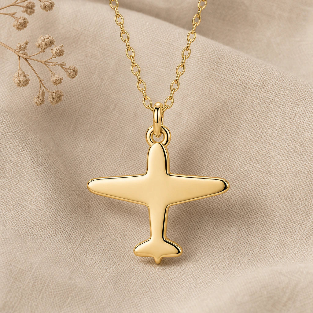 Aeroplane Pendant Necklace in 18k gold plated sterling silver