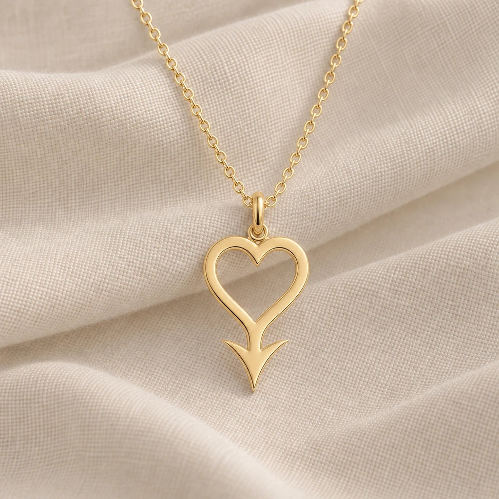 Cupido Asteroid Symbol pendant necklace in an 18k gold plated finish