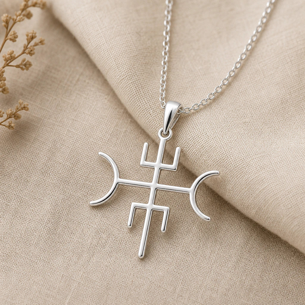 Nordic Protection Stave Pendant Necklace in sterling silver, second view
