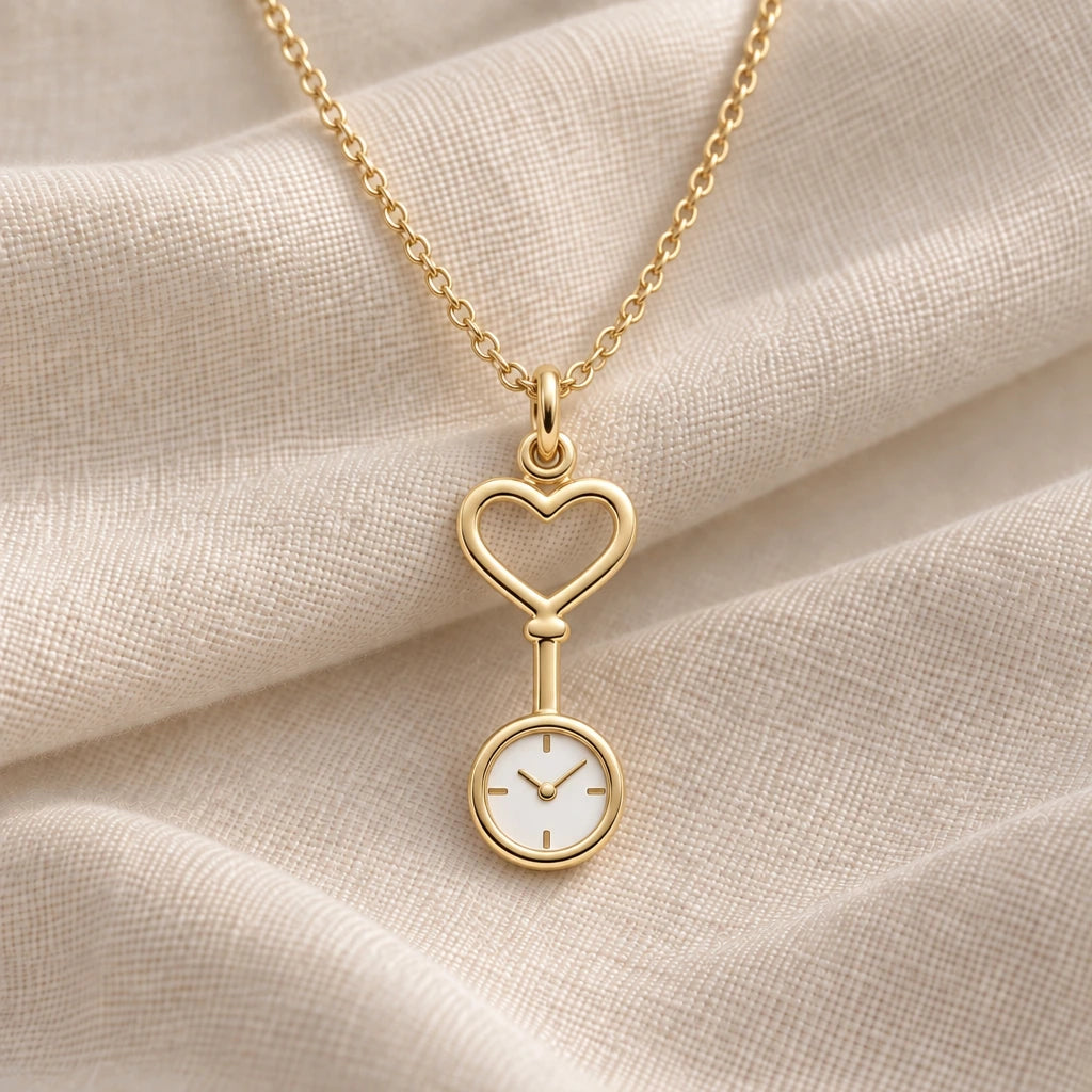 Nurse Fob Watch pendant necklace in an 18k gold plated finish