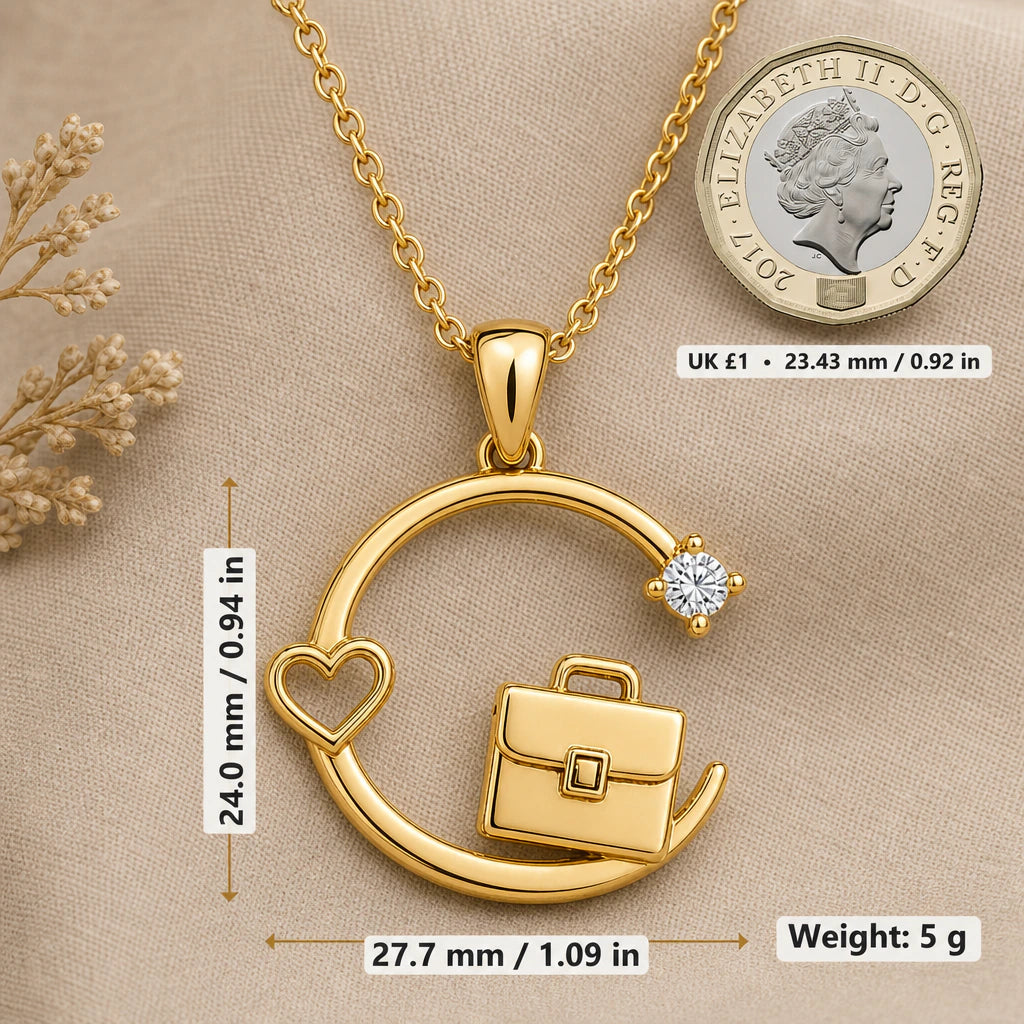 Briefcase Birthstone Star Pendant Necklace size guide, 24 by 27.7 mm