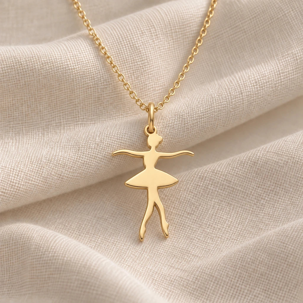 Ballerina Tutu pendant necklace in an 18k gold plated finish