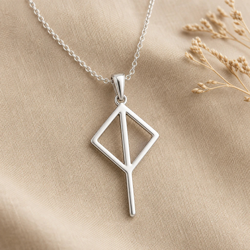 Viking Balance Rune Pendant Necklace in sterling silver