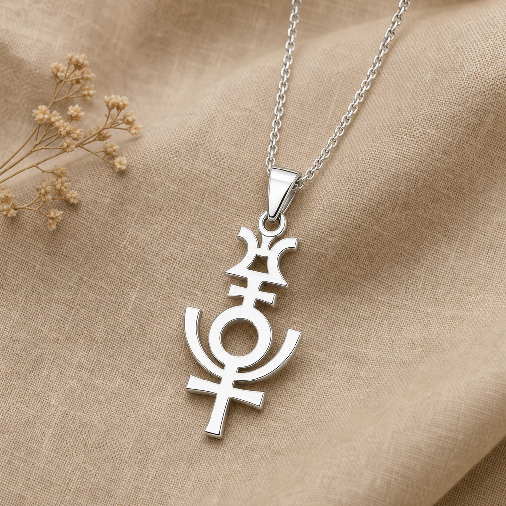 Serapis Symbol Pendant Necklace in sterling silver