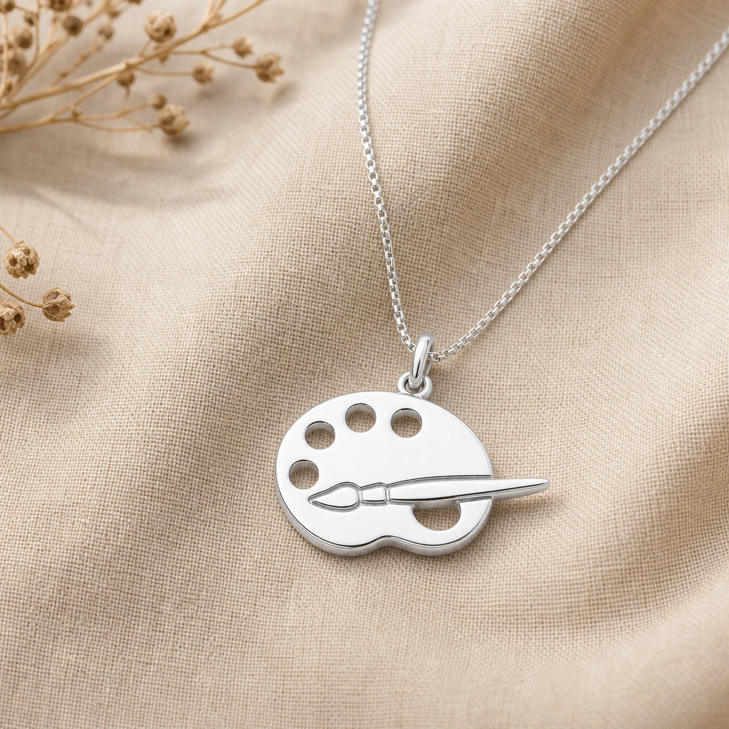 Artist Palette Pendant Necklace in sterling silver