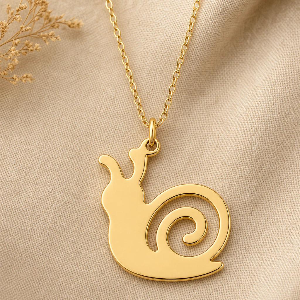 Snail Pendant Necklace in 18k gold plated sterling silver