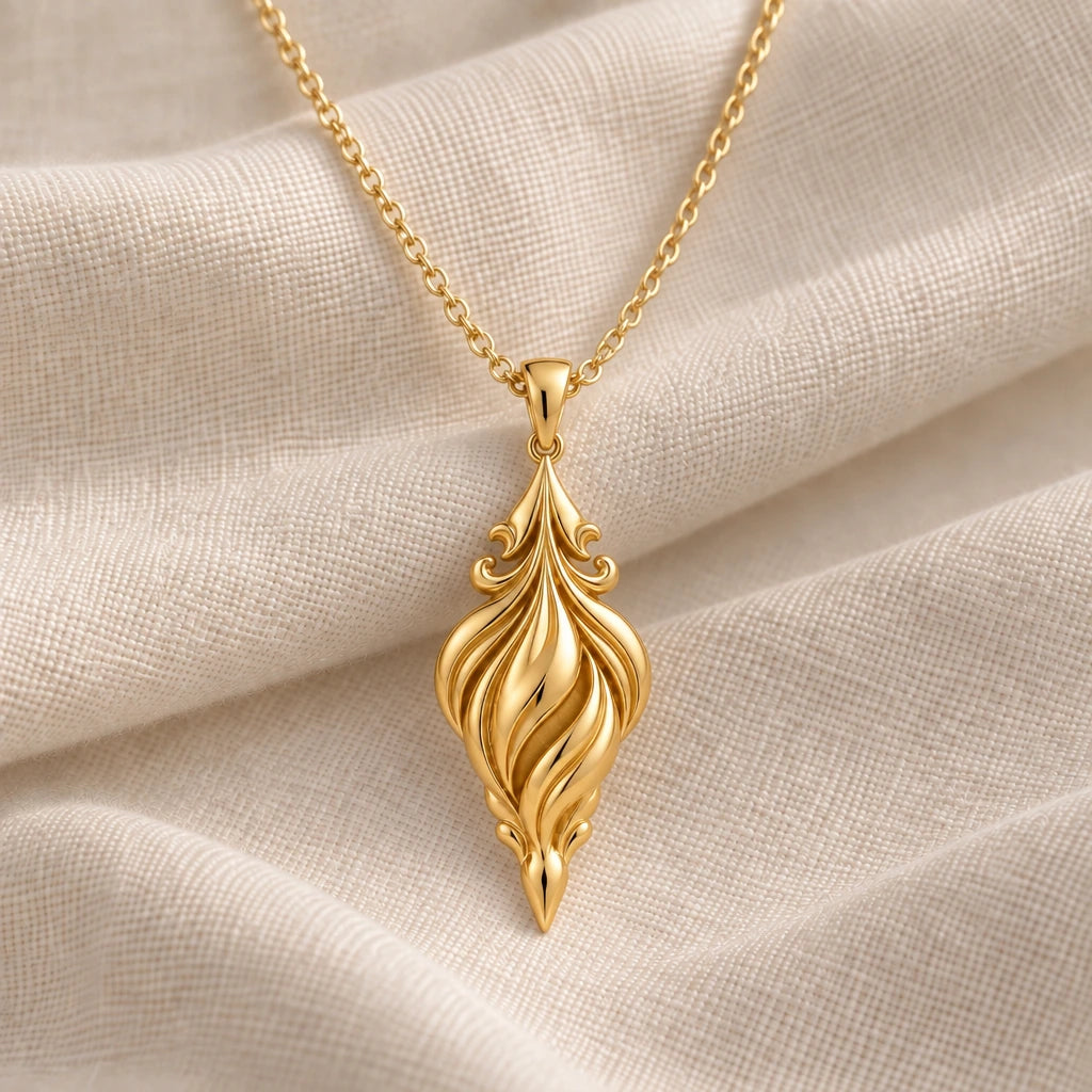 Sacred Aurora Drop pendant necklace in an 18k gold plated finish