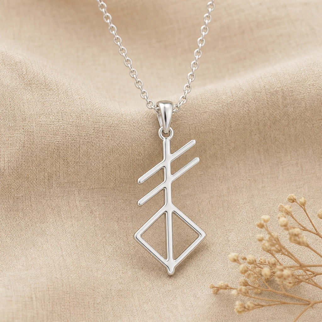 Norse Creation Symbol Pendant Necklace in sterling silver, second view