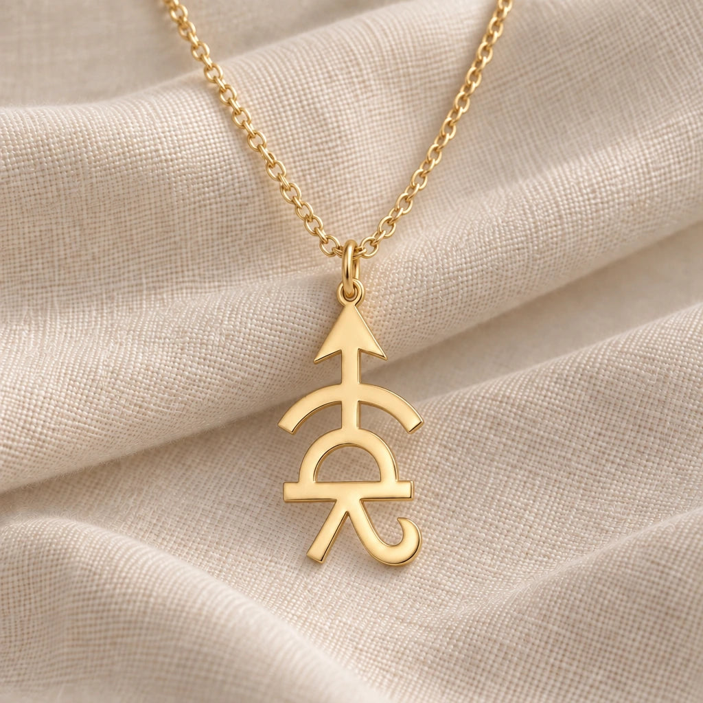Achilles Asteroid Symbol pendant necklace in an 18k gold plated finish
