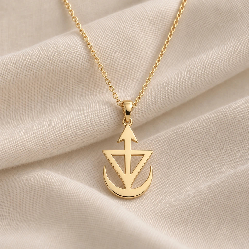 Jason Asteroid Symbol pendant necklace in an 18k gold plated finish