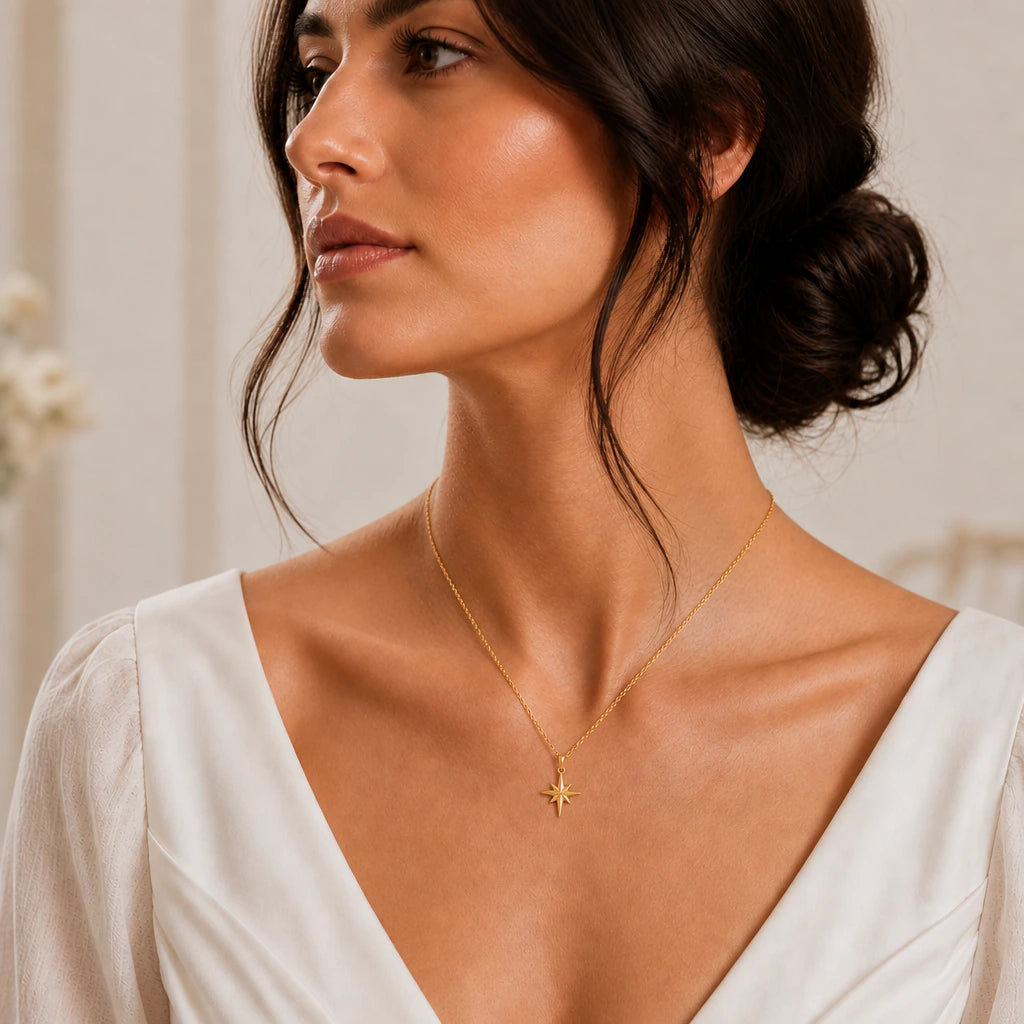 North Star Pendant Necklace in sterling silver