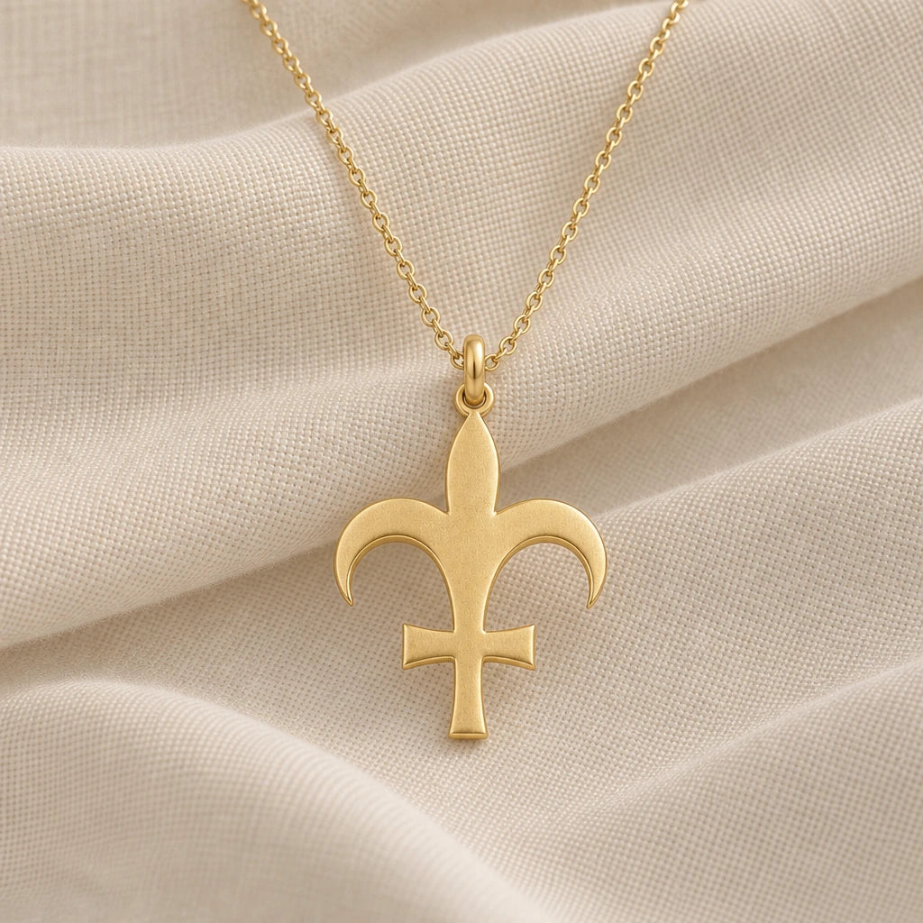 Lutetia Asteroid Symbol pendant necklace in an 18k gold plated finish