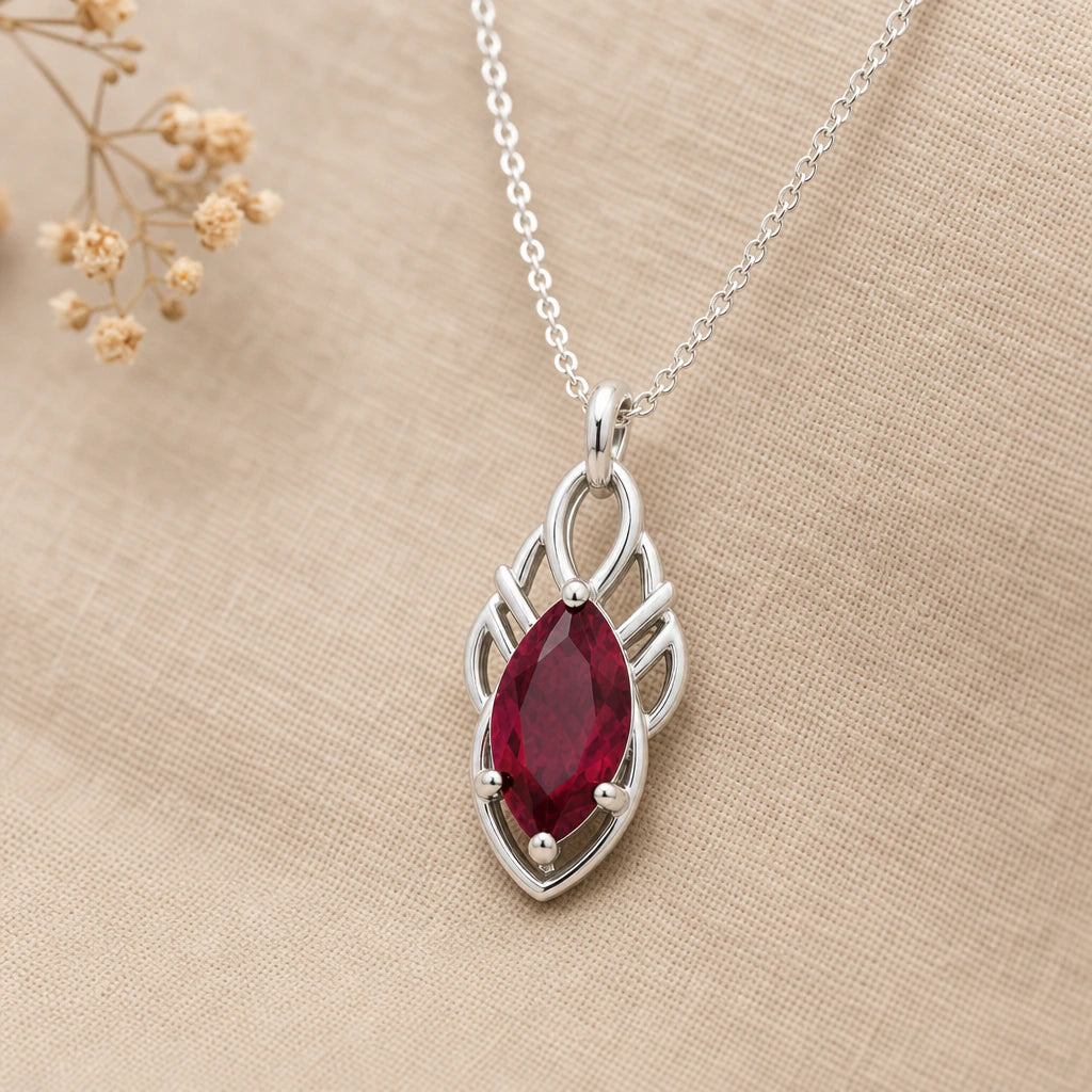 Elven Spire Birthstone Pendant Necklace in sterling silver, second view