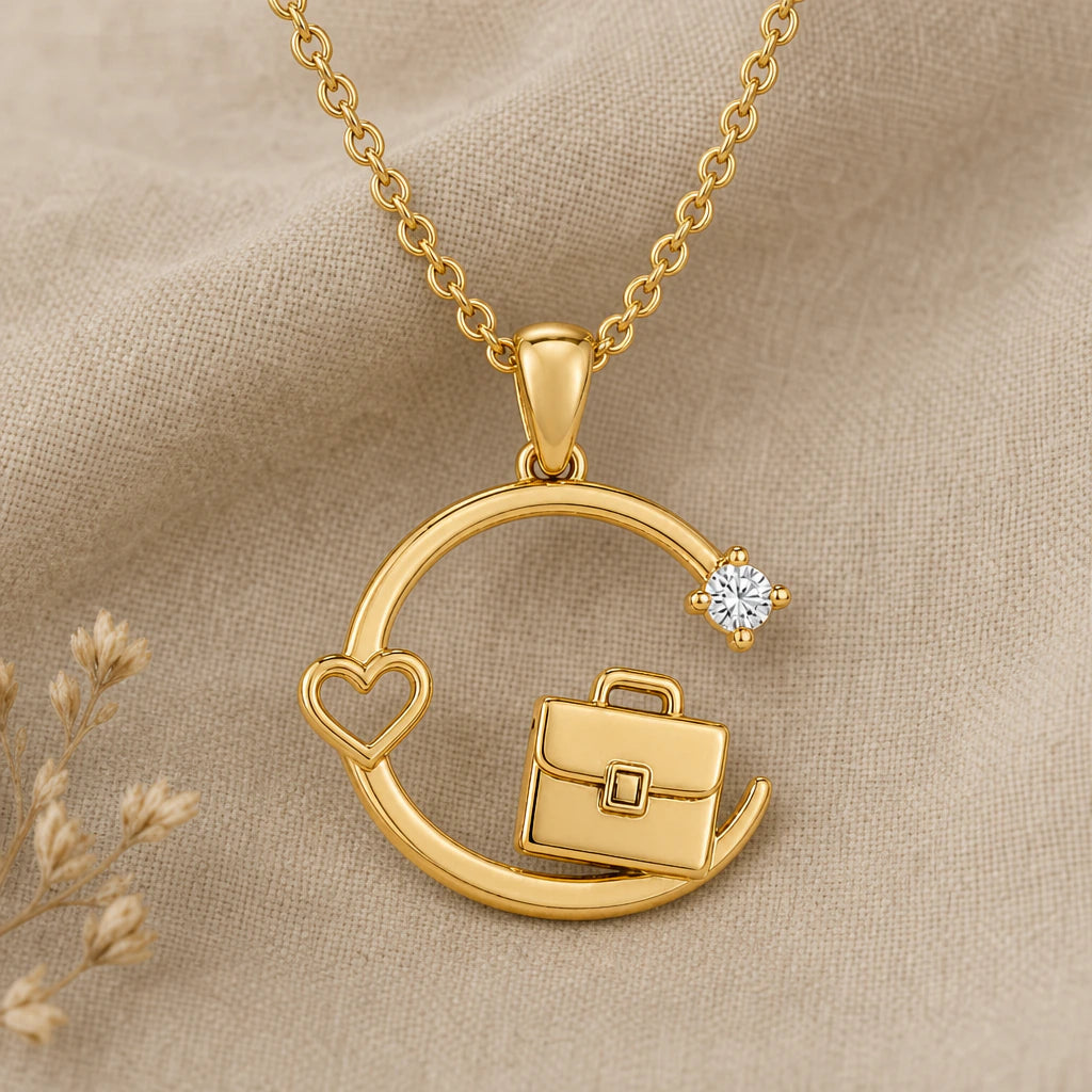Briefcase Birthstone Star Pendant Necklace in 18k gold plated sterling silver