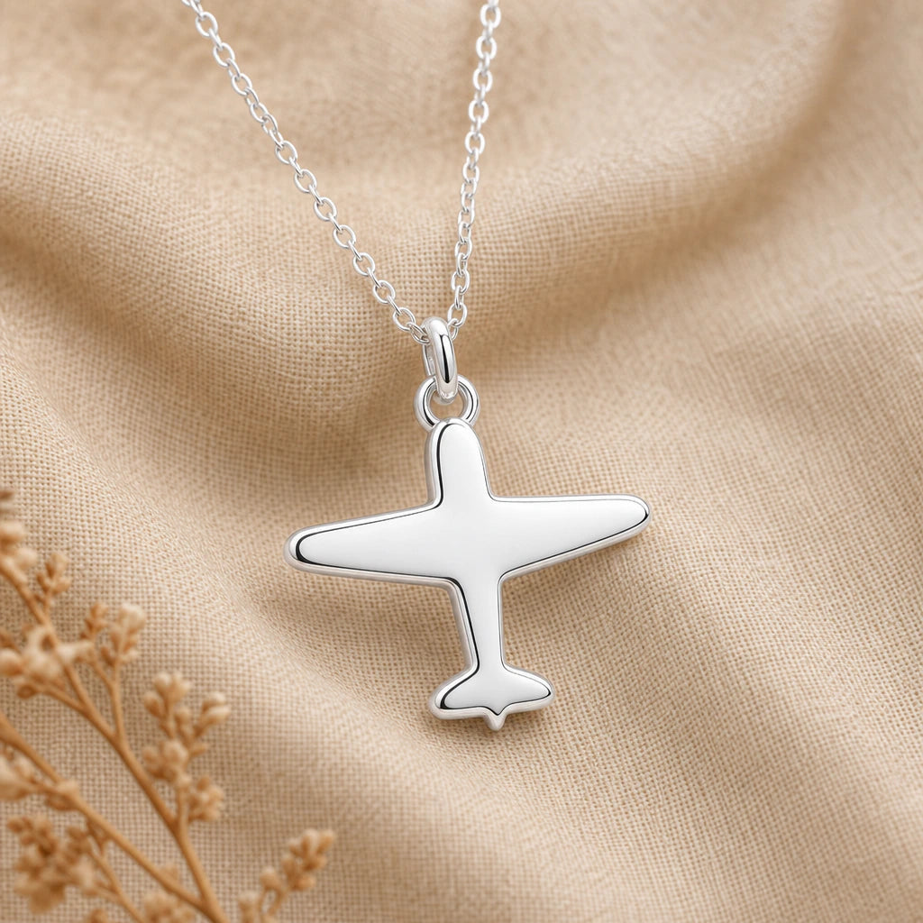 Aeroplane Pendant Necklace in sterling silver, second view