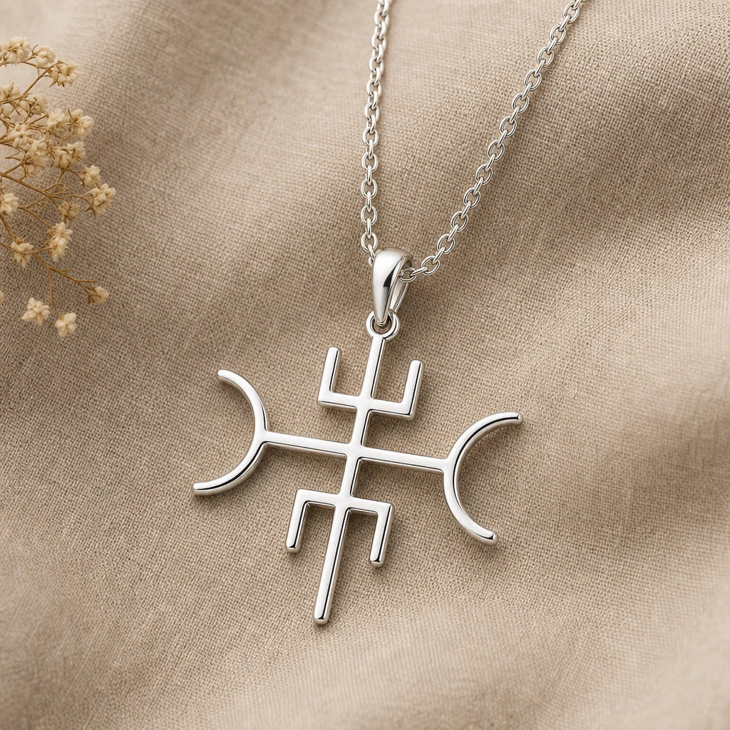 Nordic Protection Stave Pendant Necklace in sterling silver