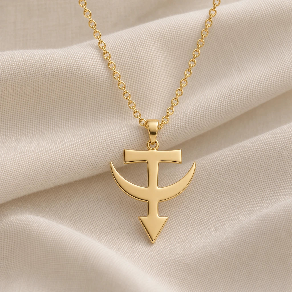 Tataria Asteroid Symbol pendant necklace in an 18k gold plated finish