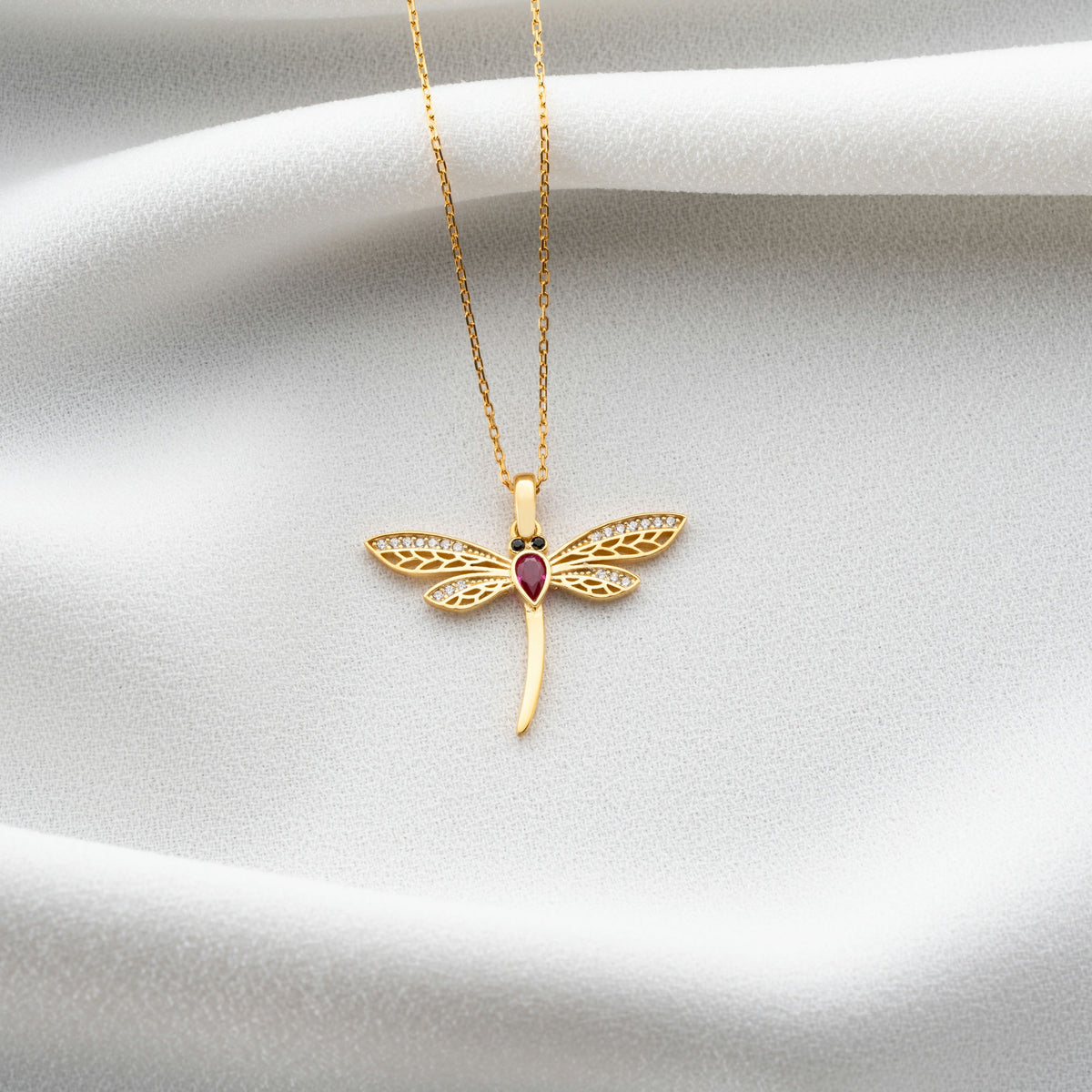 Dragonfly Necklace With Birthstone