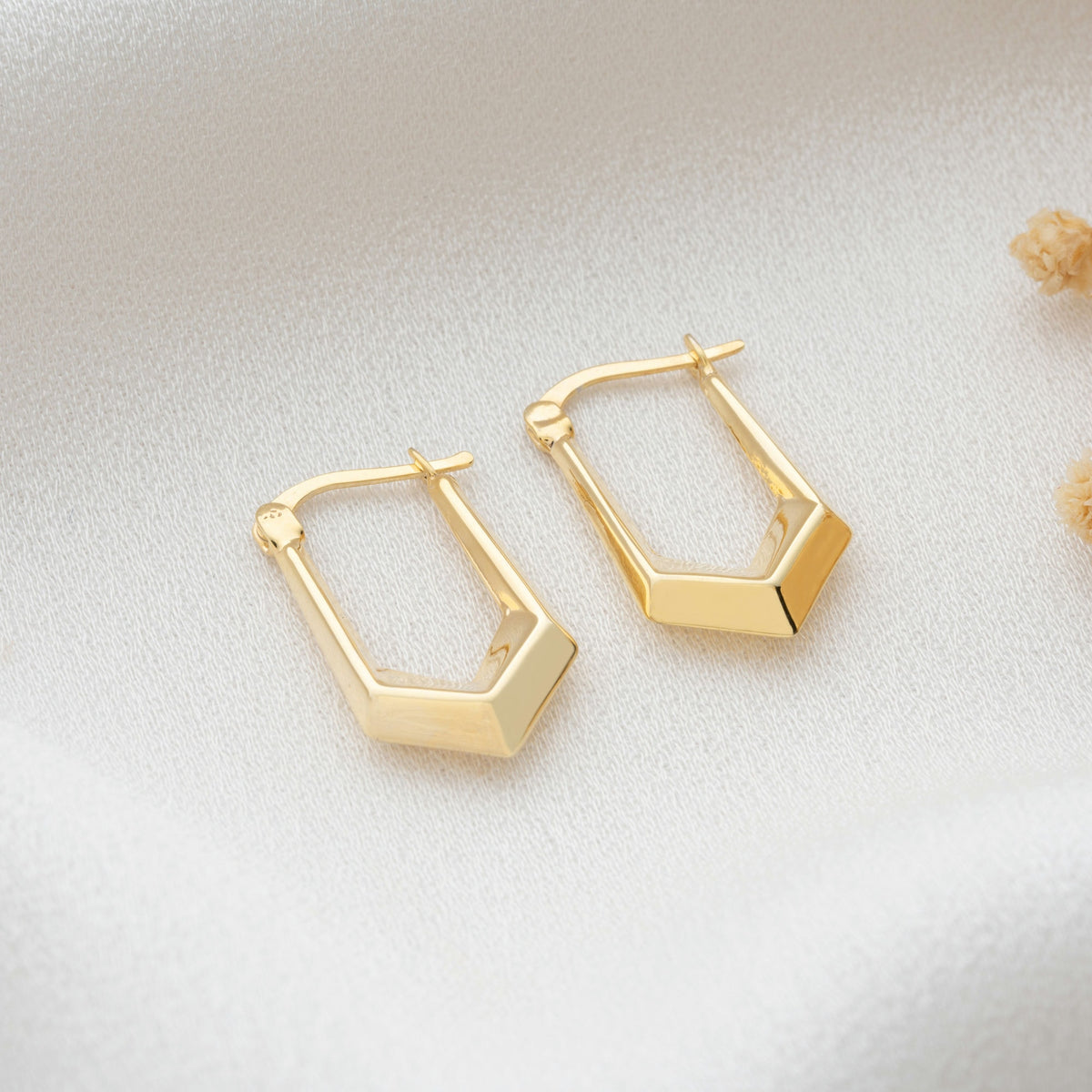 Pentagonal Creole Hoop Earrings