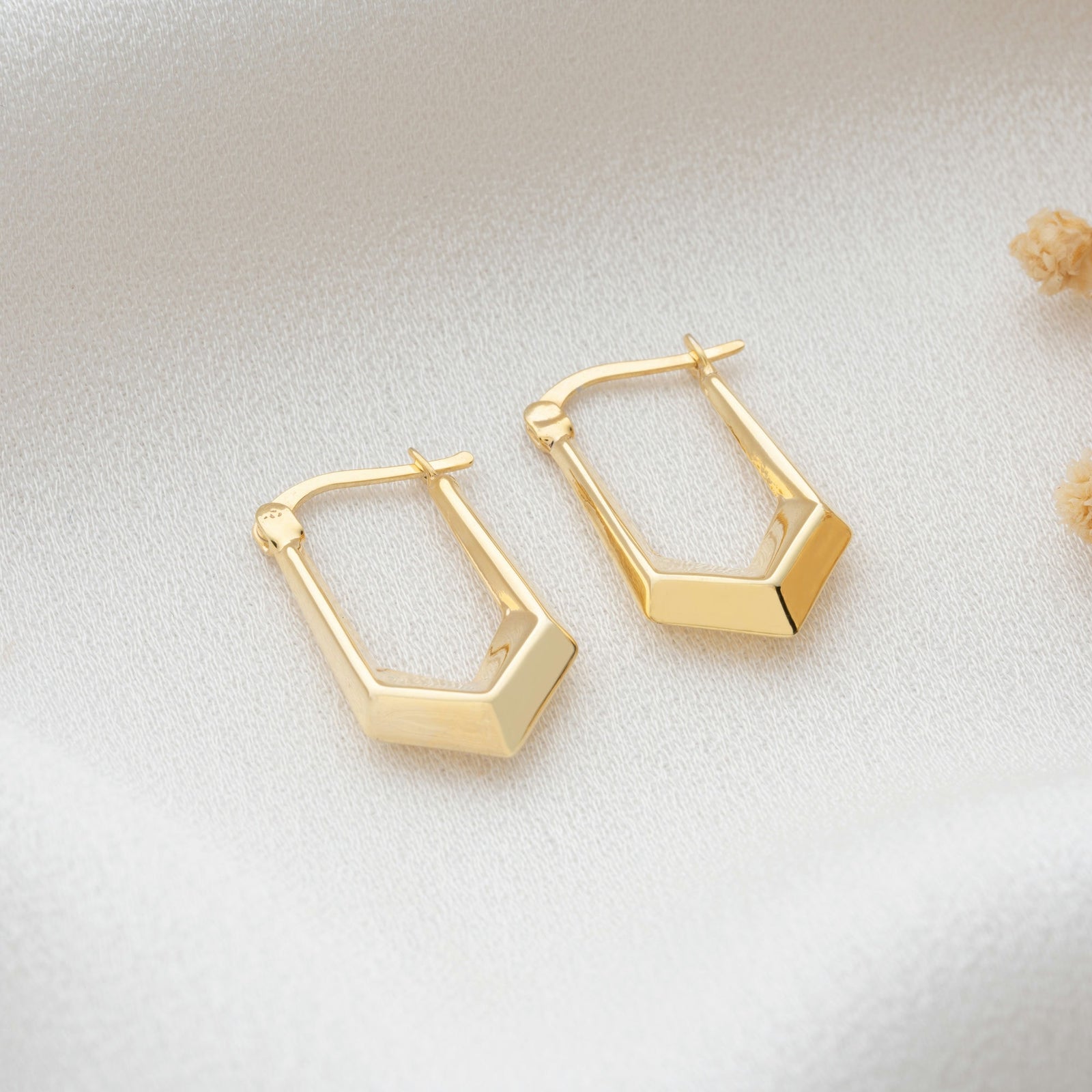Pentagonal Creole Hoop Earrings