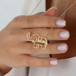 Elephant Necklace With Name