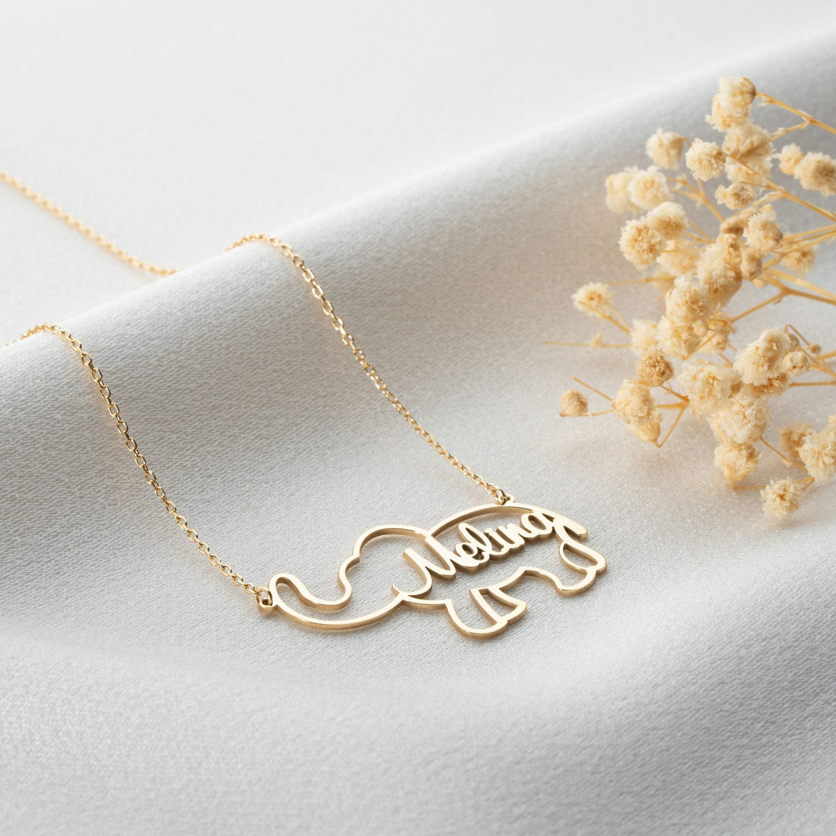 Elephant Necklace With Name