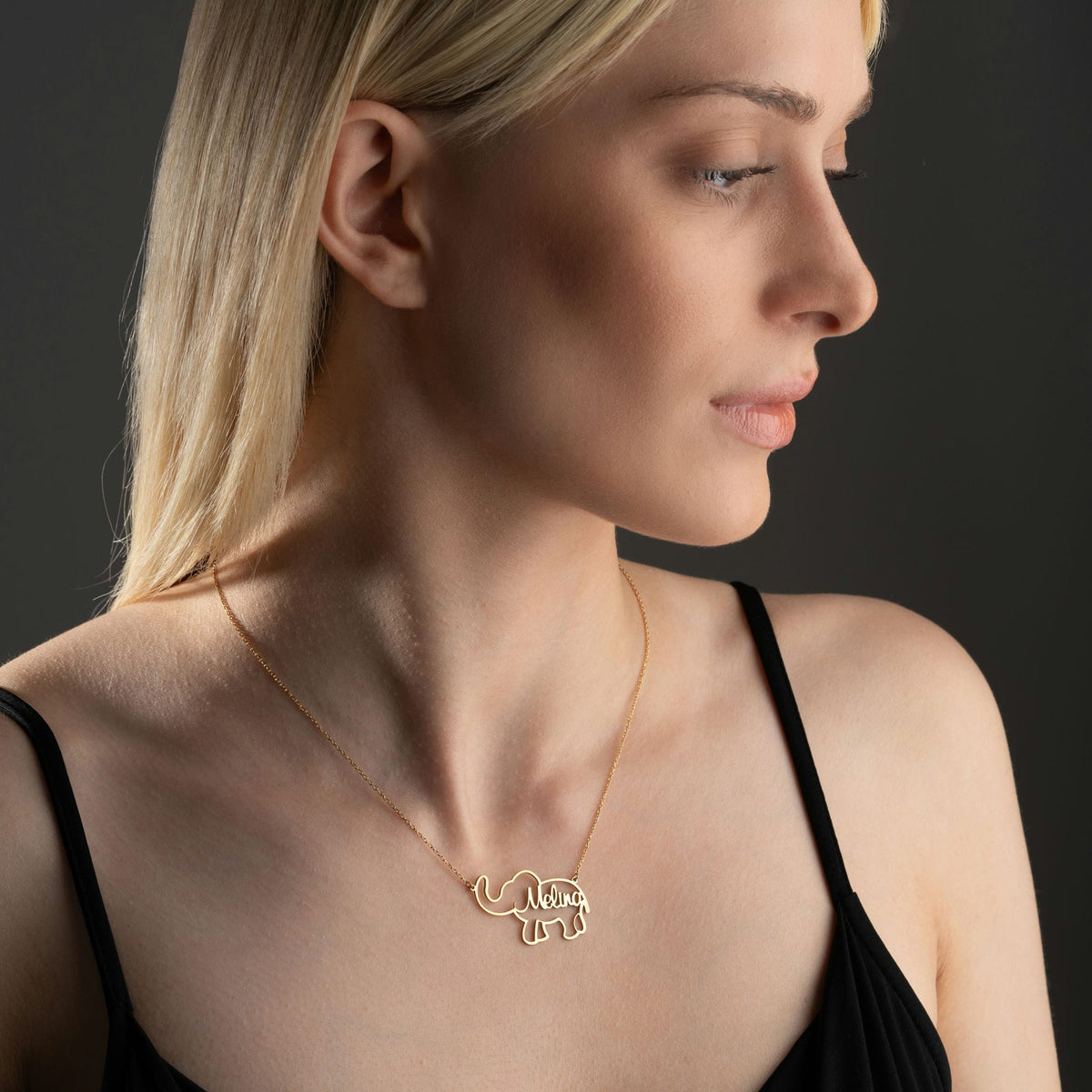 Elephant Necklace With Name