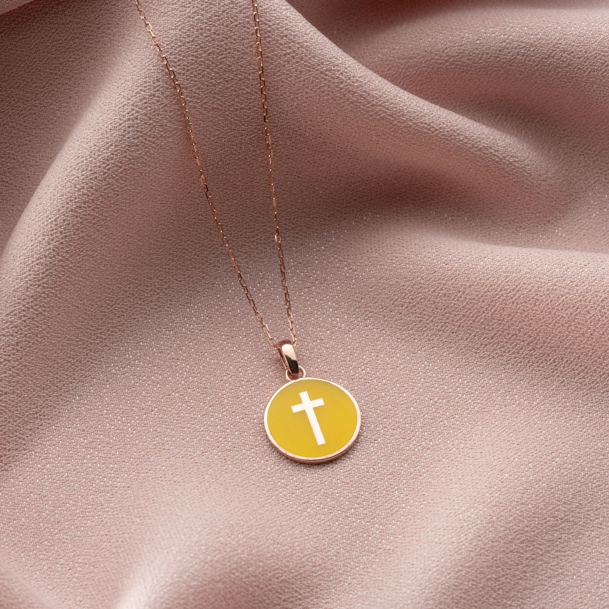 Sterling Silver Enamel Cross Necklace
