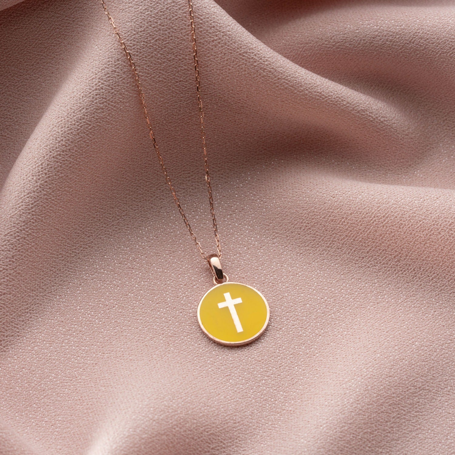 Sterling Silver Enamel Cross Necklace