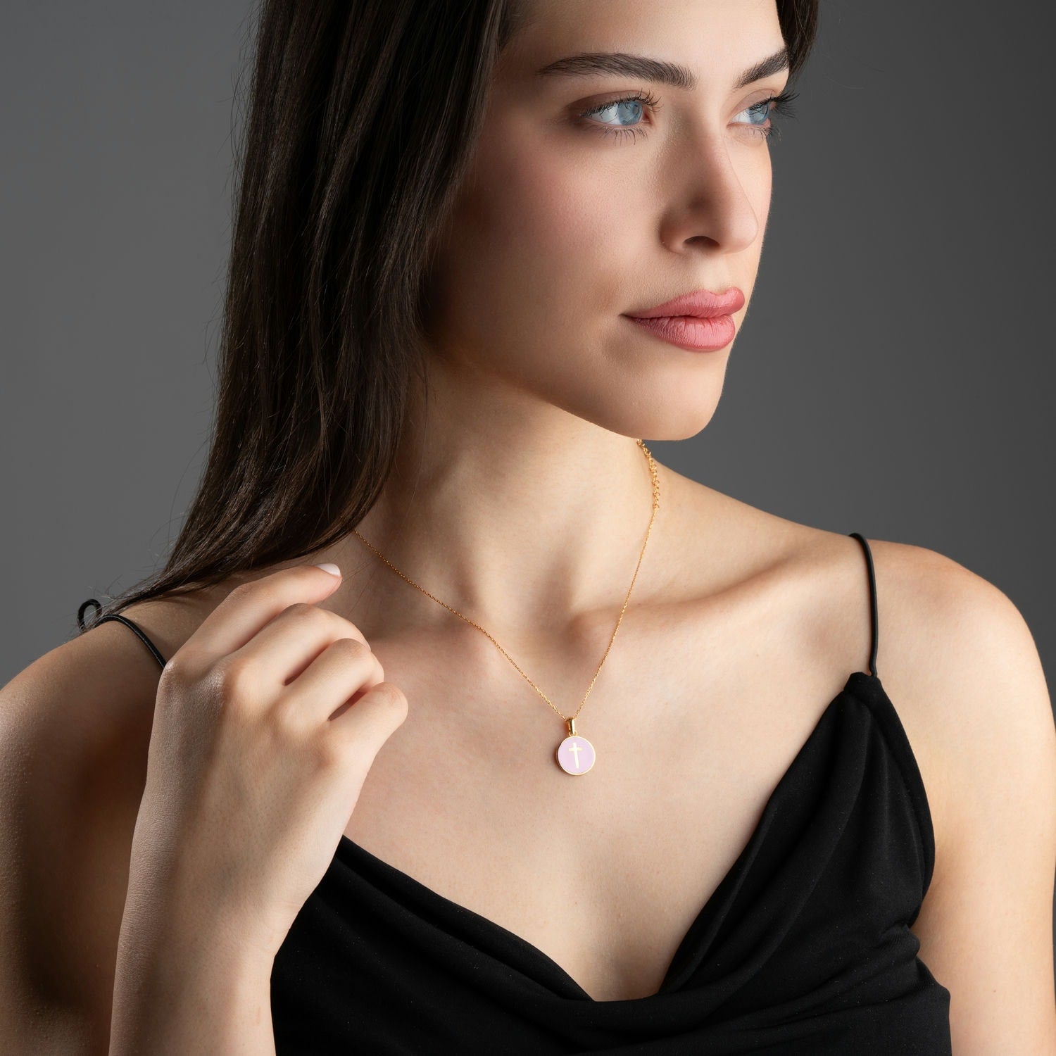 Sterling Silver Enamel Cross Necklace