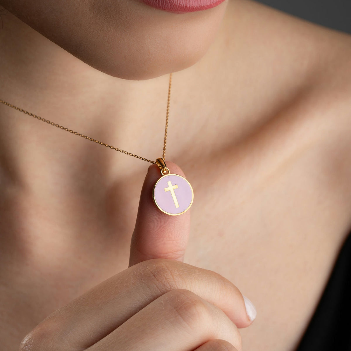 Sterling Silver Enamel Cross Necklace