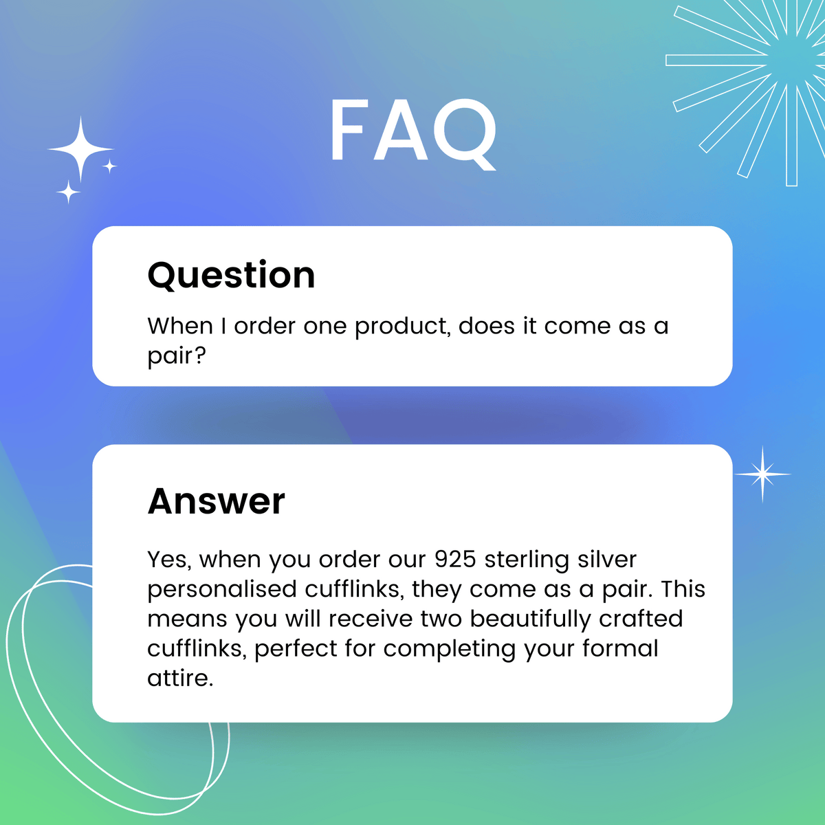 Silver Initial Cufflinks