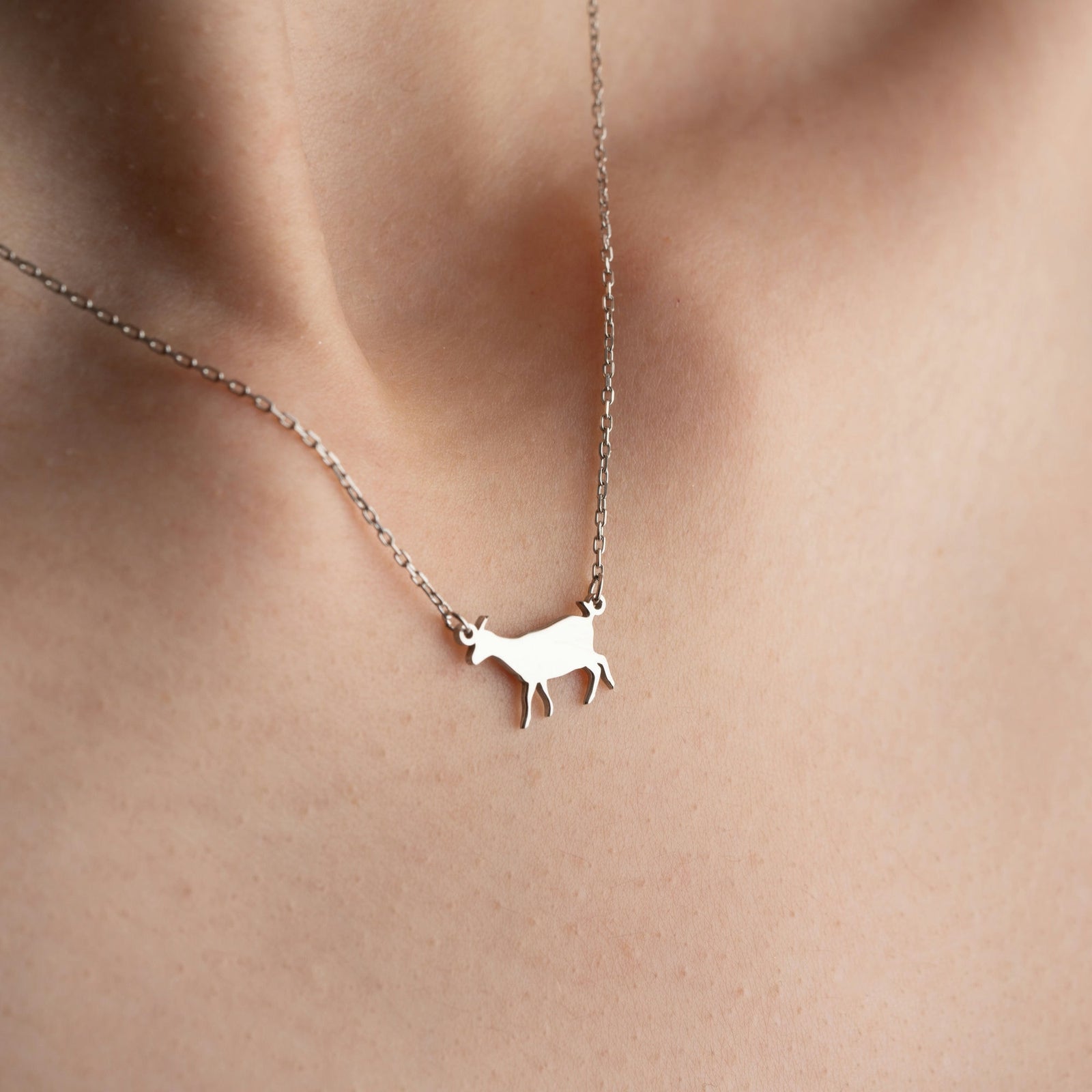 Sterling Silver Goat Necklace