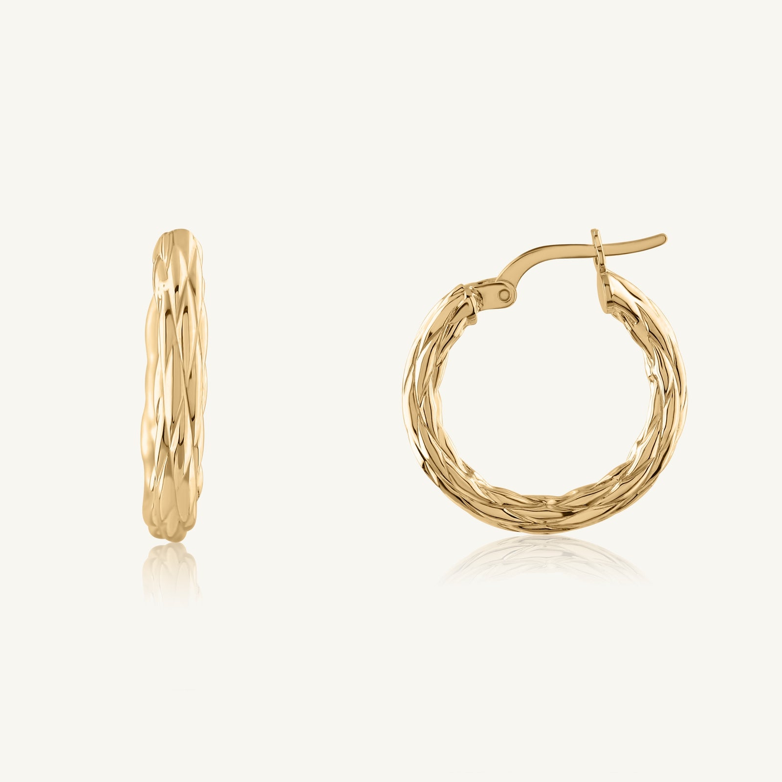 Gold twist hoop earrings