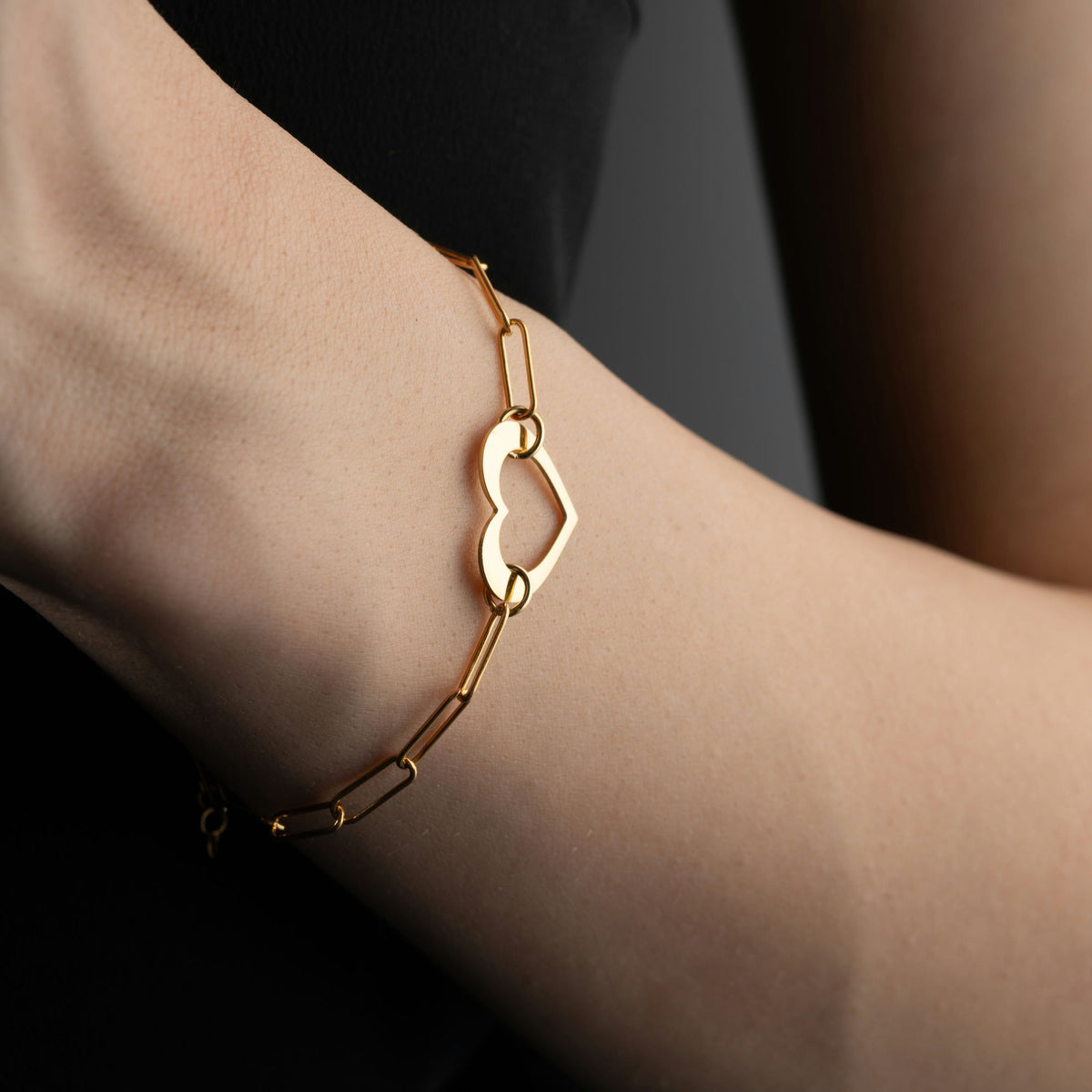 Paperclip Chain Heart Bracelet