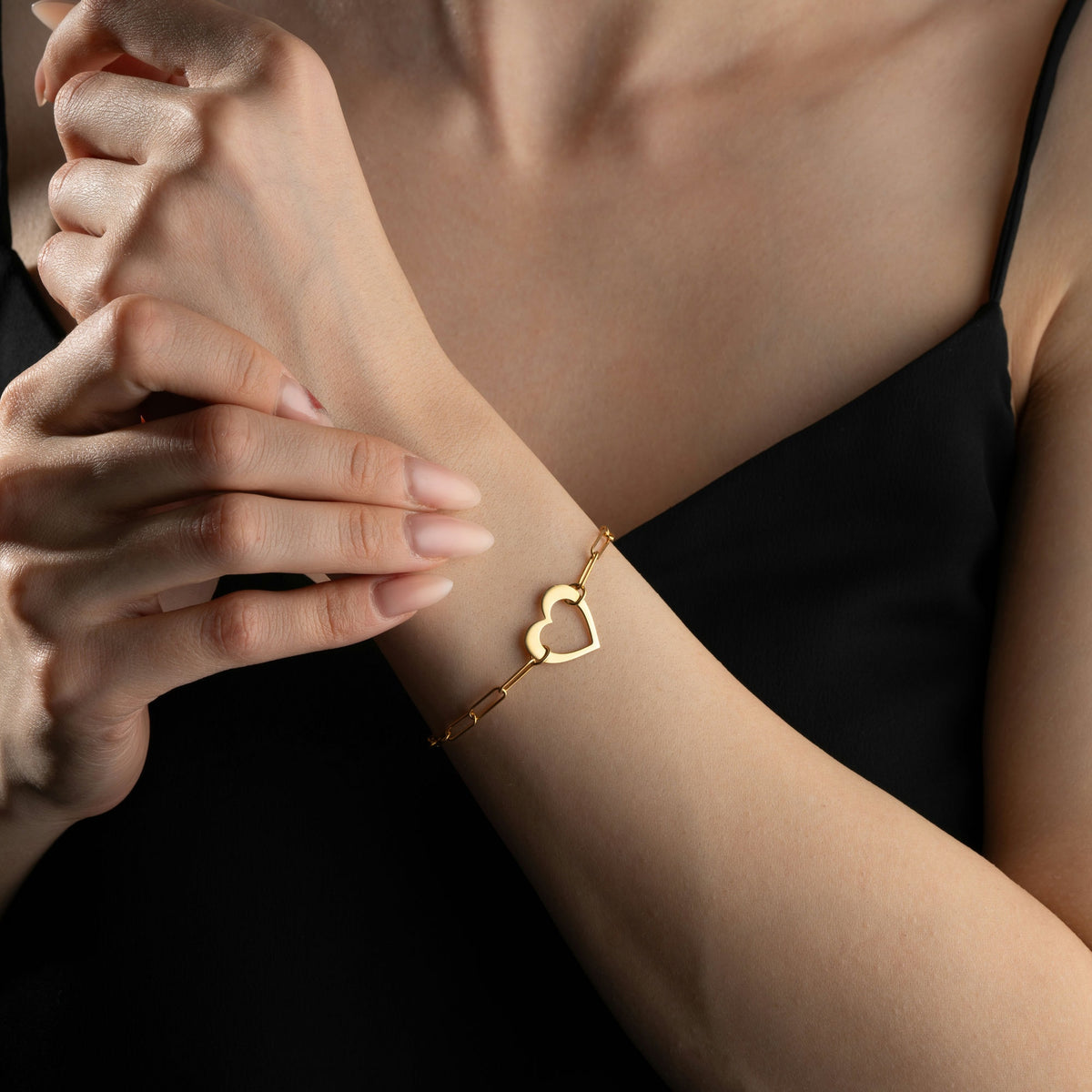 Paperclip Chain Heart Bracelet