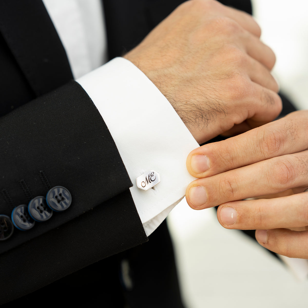 Hexagon Initial Cufflinks