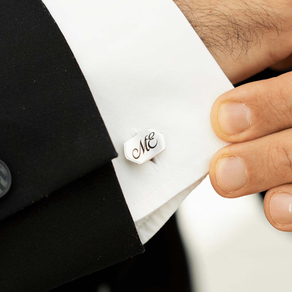 Hexagon Initial Cufflinks