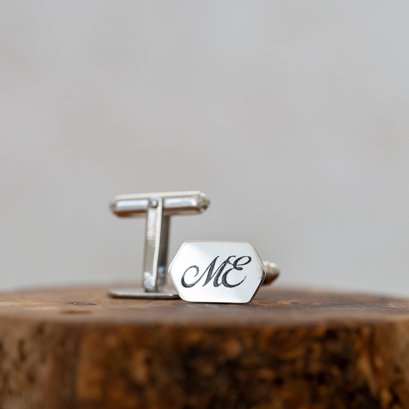 Silver on sale initial cufflinks