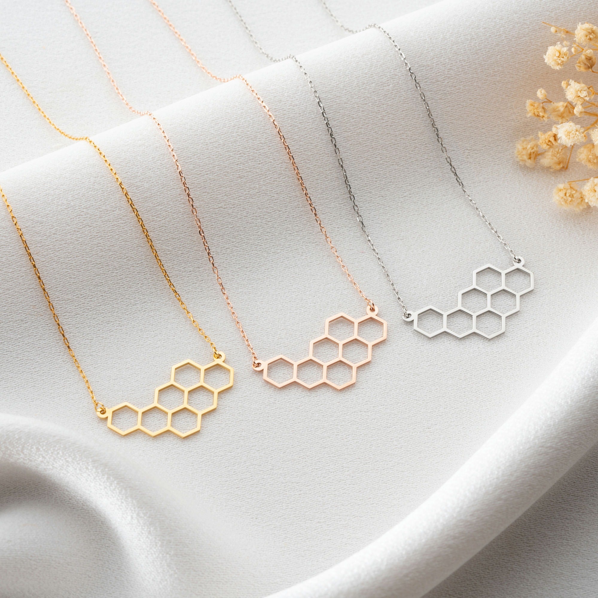 Honeycomb Necklace In Sterling Silver