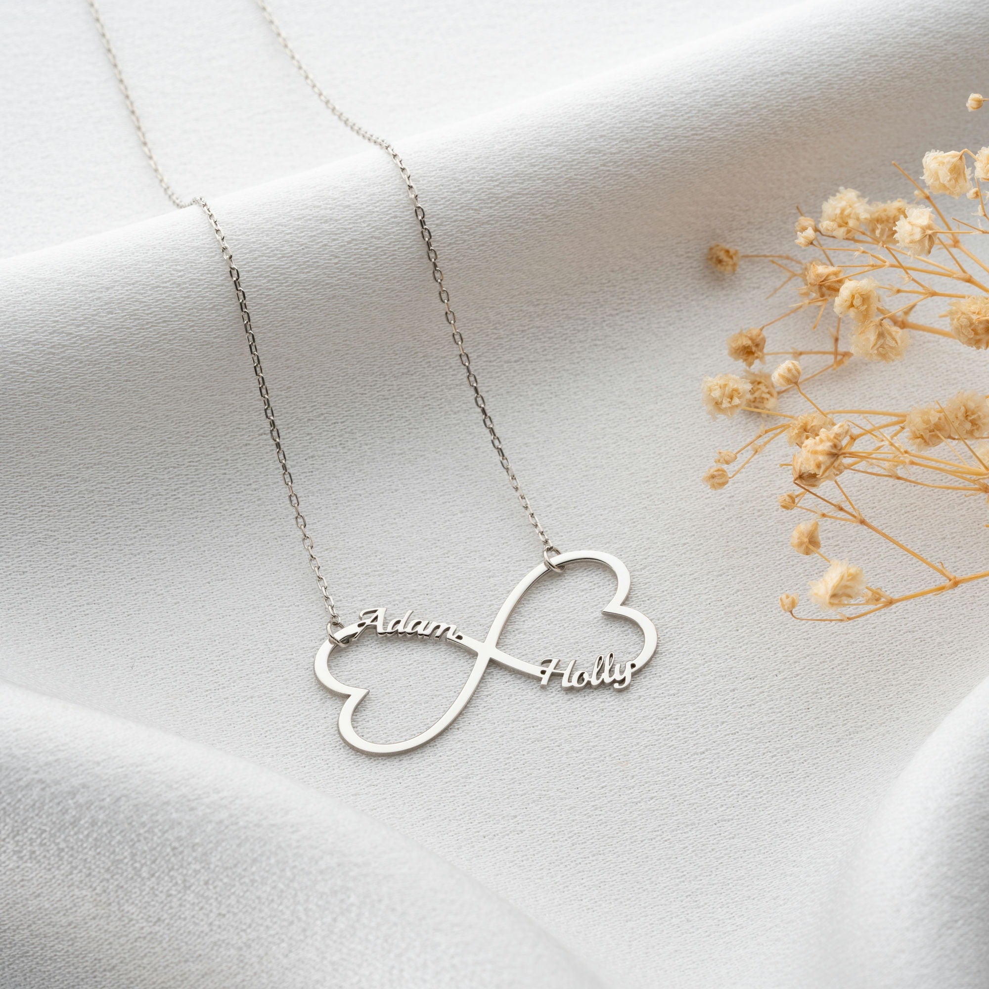 Infinity Heart Necklace With Names